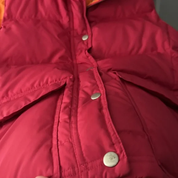 J. Crew Down Puffer Vest Pink And Orange - Picture 4 of 8